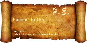 Horner Erika névjegykártya
